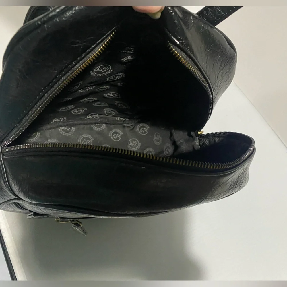 Black‎ Vegan Leather Men's Backpack